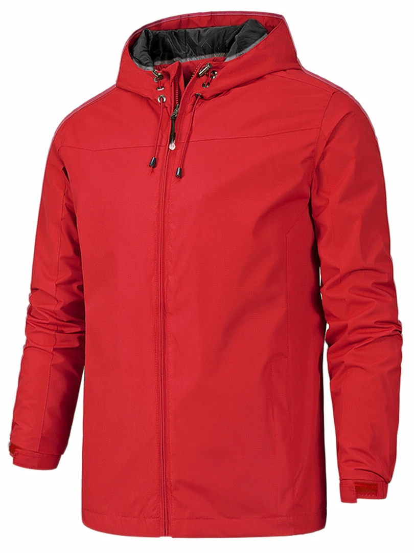 Allegra K Men's Hoodie Windbreaker Sports Hiking Cycling Lined Outdoor Drawstring Zipper Jackets 4 Allegra K Men's Hoodie Windbreaker Sports Hiking Cycling Lined Outdoor Drawstring Zipper Jackets