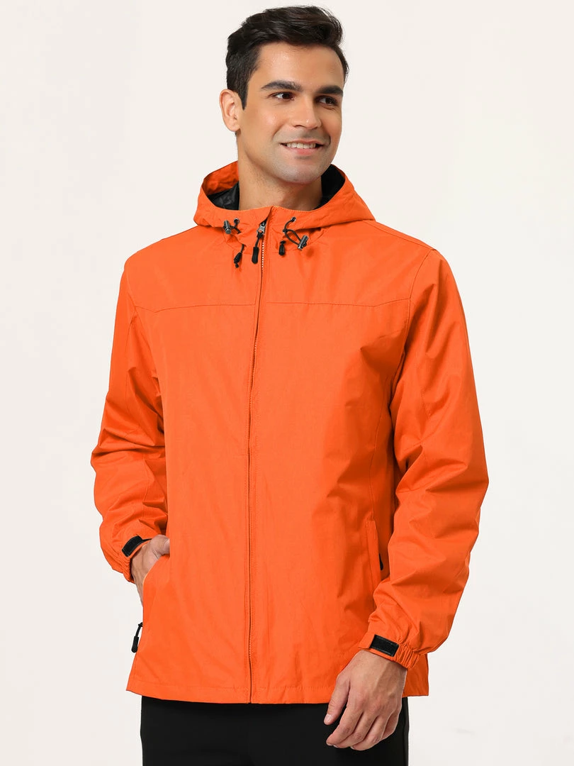 Allegra K Men's Hoodie Windbreaker Sports Hiking Cycling Lined Outdoor Drawstring Zipper Jackets 47 Allegra K Men's Hoodie Windbreaker Sports Hiking Cycling Lined Outdoor Drawstring Zipper Jackets