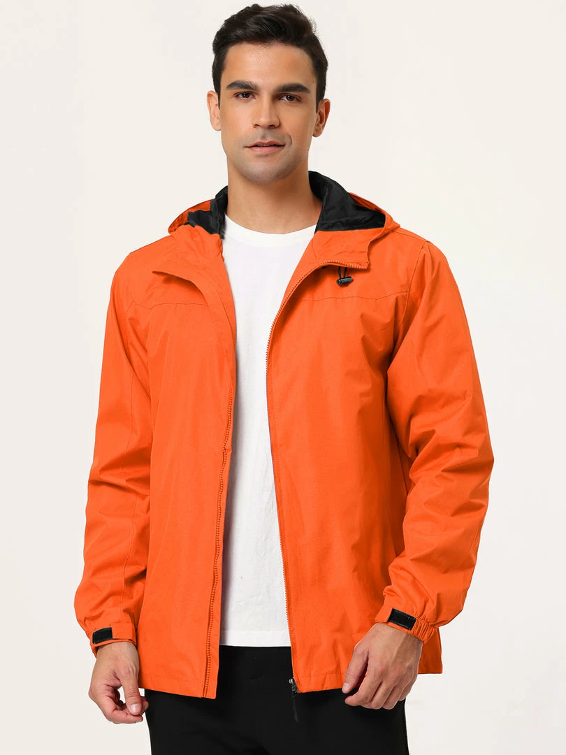 Allegra K Men's Hoodie Windbreaker Sports Hiking Cycling Lined Outdoor Drawstring Zipper Jackets 48 Allegra K Men's Hoodie Windbreaker Sports Hiking Cycling Lined Outdoor Drawstring Zipper Jackets