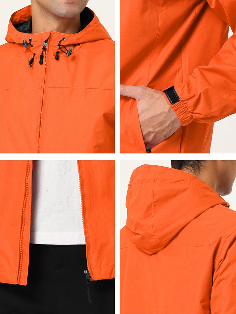 Allegra K Men's Hoodie Windbreaker Sports Hiking Cycling Lined Outdoor Drawstring Zipper Jackets 51 Allegra K Men's Hoodie Windbreaker Sports Hiking Cycling Lined Outdoor Drawstring Zipper Jackets