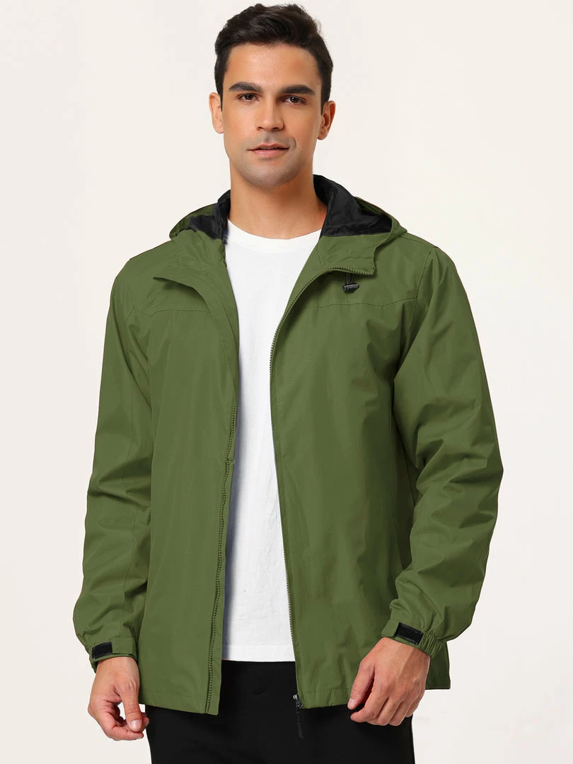 Allegra K Men's Hoodie Windbreaker Sports Hiking Cycling Lined Outdoor Drawstring Zipper Jackets 42 Allegra K Men's Hoodie Windbreaker Sports Hiking Cycling Lined Outdoor Drawstring Zipper Jackets