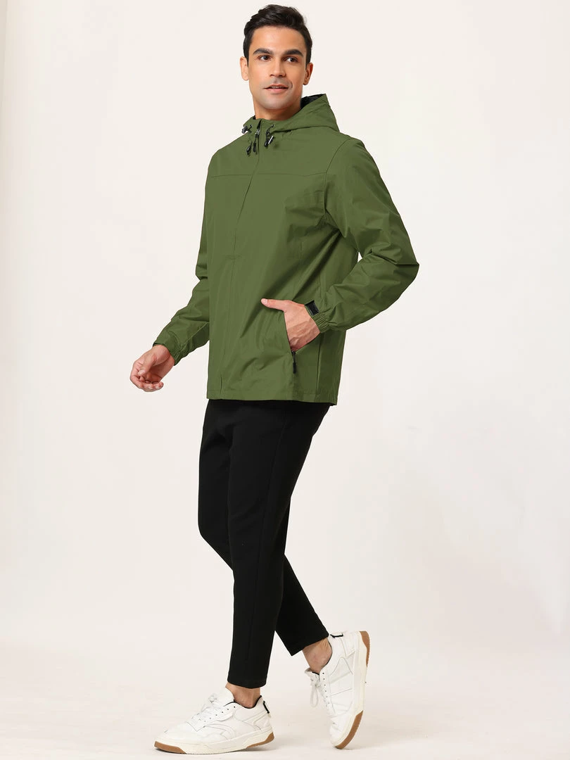 Allegra K Men's Hoodie Windbreaker Sports Hiking Cycling Lined Outdoor Drawstring Zipper Jackets 43 Allegra K Men's Hoodie Windbreaker Sports Hiking Cycling Lined Outdoor Drawstring Zipper Jackets