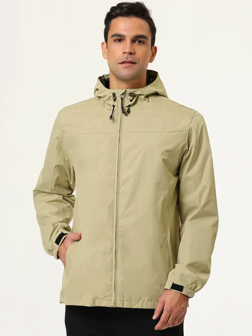 Allegra K Men's Hoodie Windbreaker Sports Hiking Cycling Lined Outdoor Drawstring Zipper Jackets 17 Allegra K Men's Hoodie Windbreaker Sports Hiking Cycling Lined Outdoor Drawstring Zipper Jackets