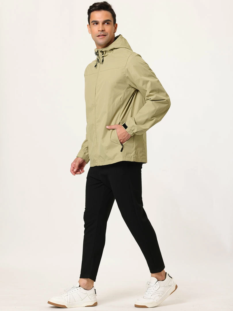 Allegra K Men's Hoodie Windbreaker Sports Hiking Cycling Lined Outdoor Drawstring Zipper Jackets 19 Allegra K Men's Hoodie Windbreaker Sports Hiking Cycling Lined Outdoor Drawstring Zipper Jackets