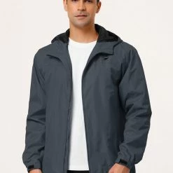 Allegra K Men's Hoodie Windbreaker Sports Hiking Cycling Lined Outdoor Drawstring Zipper Jackets 72 Allegra K Men's Hoodie Windbreaker Sports Hiking Cycling Lined Outdoor Drawstring Zipper Jackets