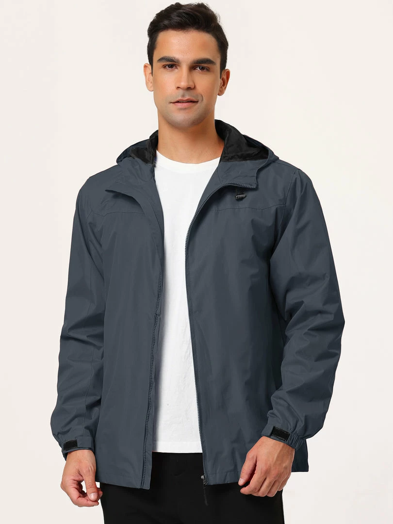 Allegra K Men's Hoodie Windbreaker Sports Hiking Cycling Lined Outdoor Drawstring Zipper Jackets 24 Allegra K Men's Hoodie Windbreaker Sports Hiking Cycling Lined Outdoor Drawstring Zipper Jackets