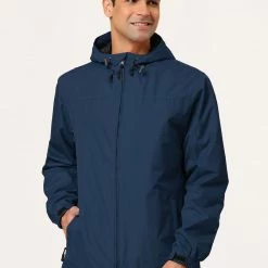 Allegra K Men's Hoodie Windbreaker Sports Hiking Cycling Lined Outdoor Drawstring Zipper Jackets 83 Allegra K Men's Hoodie Windbreaker Sports Hiking Cycling Lined Outdoor Drawstring Zipper Jackets