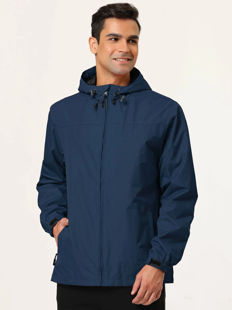 Allegra K Men's Hoodie Windbreaker Sports Hiking Cycling Lined Outdoor Drawstring Zipper Jackets 35 Allegra K Men's Hoodie Windbreaker Sports Hiking Cycling Lined Outdoor Drawstring Zipper Jackets