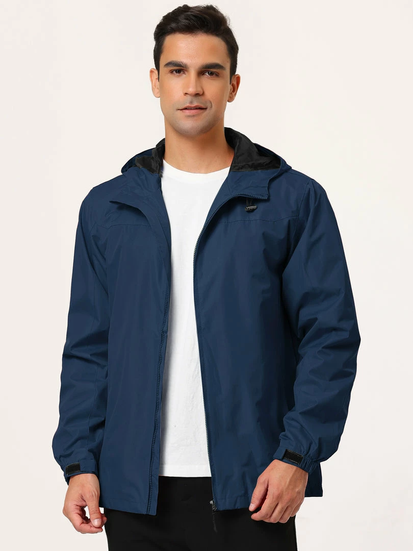 Allegra K Men's Hoodie Windbreaker Sports Hiking Cycling Lined Outdoor Drawstring Zipper Jackets 36 Allegra K Men's Hoodie Windbreaker Sports Hiking Cycling Lined Outdoor Drawstring Zipper Jackets