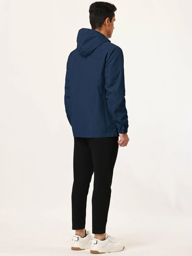 Allegra K Men's Hoodie Windbreaker Sports Hiking Cycling Lined Outdoor Drawstring Zipper Jackets 38 Allegra K Men's Hoodie Windbreaker Sports Hiking Cycling Lined Outdoor Drawstring Zipper Jackets