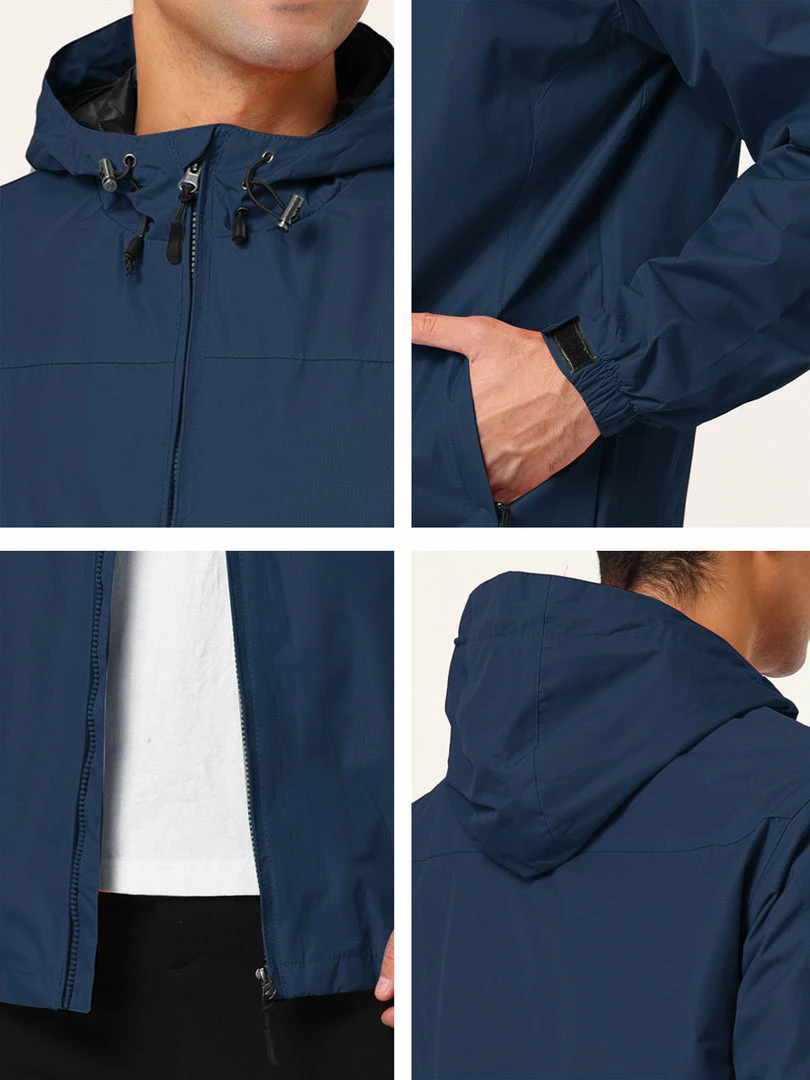 Allegra K Men's Hoodie Windbreaker Sports Hiking Cycling Lined Outdoor Drawstring Zipper Jackets 39 Allegra K Men's Hoodie Windbreaker Sports Hiking Cycling Lined Outdoor Drawstring Zipper Jackets