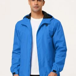 Allegra K Men's Hoodie Windbreaker Sports Hiking Cycling Lined Outdoor Drawstring Zipper Jackets 60 Allegra K Men's Hoodie Windbreaker Sports Hiking Cycling Lined Outdoor Drawstring Zipper Jackets