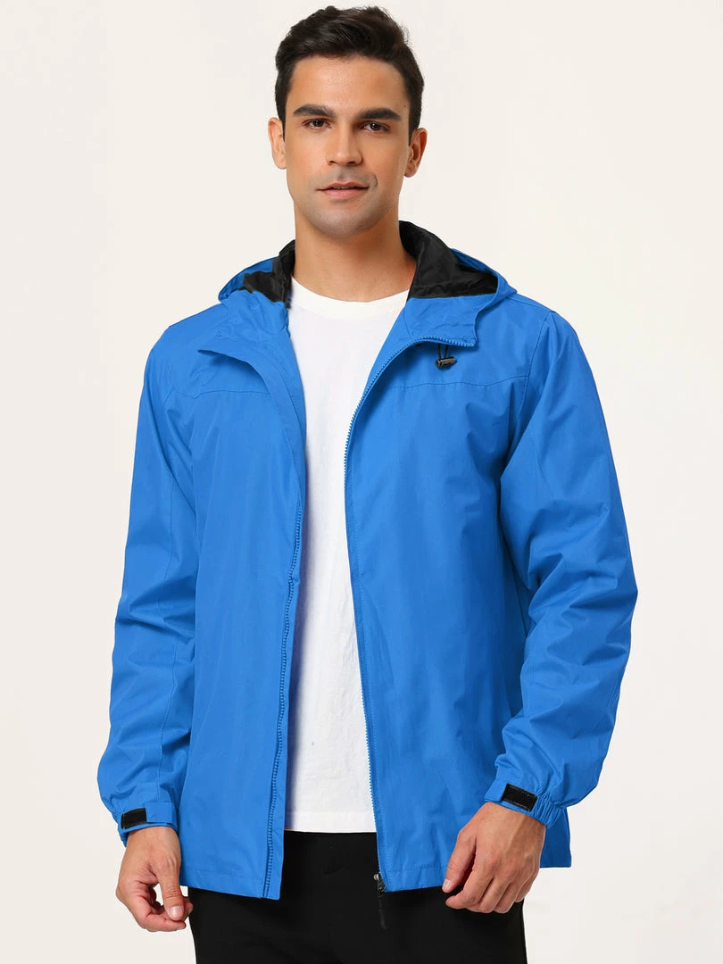 Allegra K Men's Hoodie Windbreaker Sports Hiking Cycling Lined Outdoor Drawstring Zipper Jackets 12 Allegra K Men's Hoodie Windbreaker Sports Hiking Cycling Lined Outdoor Drawstring Zipper Jackets