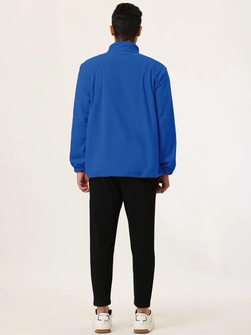 Allegra K Men's Full-Zip Fleece Jacket Long Sleeves Soft Stand Collar Winter Outdoor Coat With Pockets 12 Allegra K Men's Full-Zip Fleece Jacket Long Sleeves Soft Stand Collar Winter Outdoor Coat With Pockets