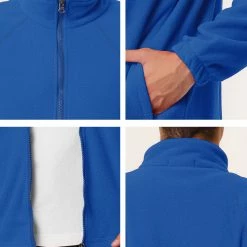 Allegra K Men's Full-Zip Fleece Jacket Long Sleeves Soft Stand Collar Winter Outdoor Coat With Pockets 48 Allegra K Men's Full-Zip Fleece Jacket Long Sleeves Soft Stand Collar Winter Outdoor Coat With Pockets