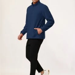 Allegra K Men's Full-Zip Fleece Jacket Long Sleeves Soft Stand Collar Winter Outdoor Coat With Pockets 41 Allegra K Men's Full-Zip Fleece Jacket Long Sleeves Soft Stand Collar Winter Outdoor Coat With Pockets