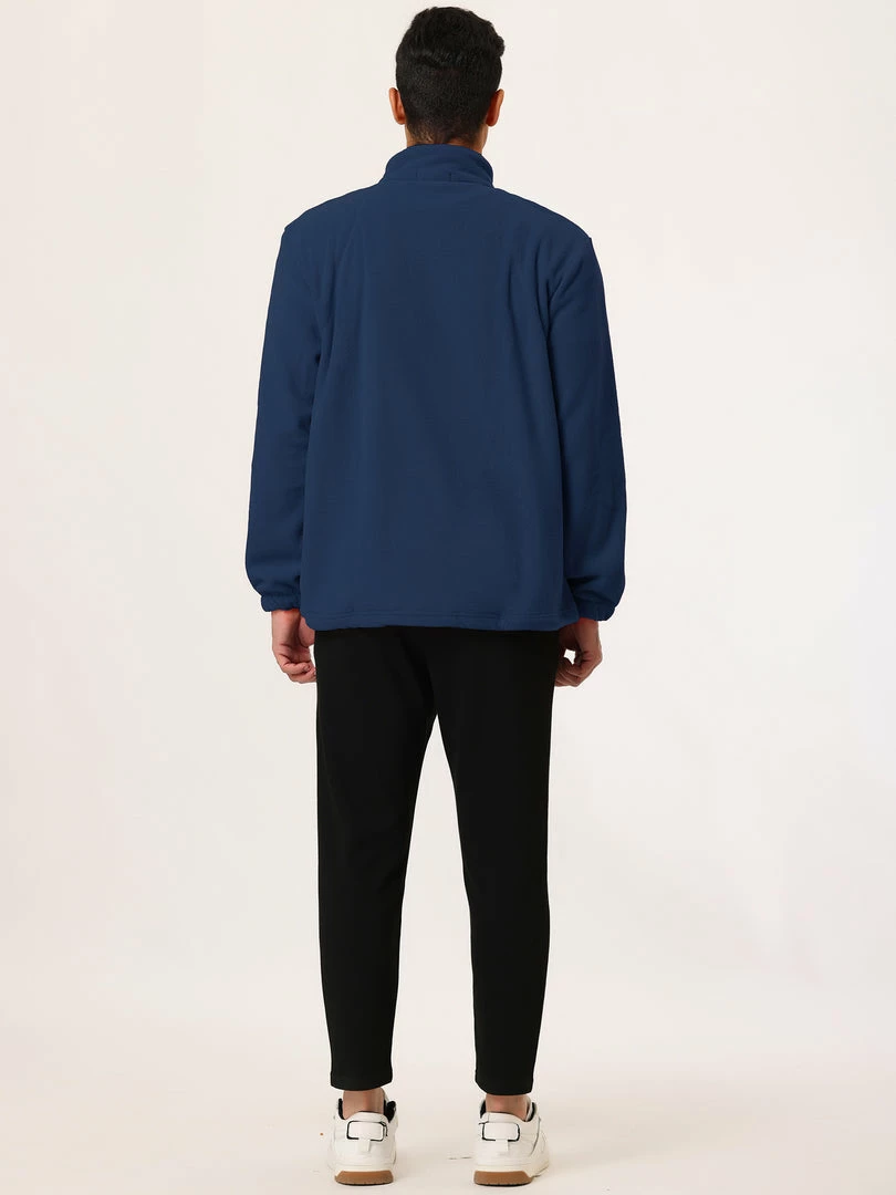 Allegra K Men's Full-Zip Fleece Jacket Long Sleeves Soft Stand Collar Winter Outdoor Coat With Pockets 7 Allegra K Men's Full-Zip Fleece Jacket Long Sleeves Soft Stand Collar Winter Outdoor Coat With Pockets