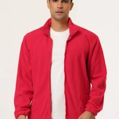 Allegra K Men's Full-Zip Fleece Jacket Long Sleeves Soft Stand Collar Winter Outdoor Coat With Pockets 70 Allegra K Men's Full-Zip Fleece Jacket Long Sleeves Soft Stand Collar Winter Outdoor Coat With Pockets