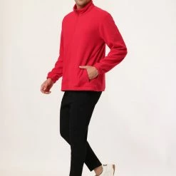 Allegra K Men's Full-Zip Fleece Jacket Long Sleeves Soft Stand Collar Winter Outdoor Coat With Pockets 71 Allegra K Men's Full-Zip Fleece Jacket Long Sleeves Soft Stand Collar Winter Outdoor Coat With Pockets