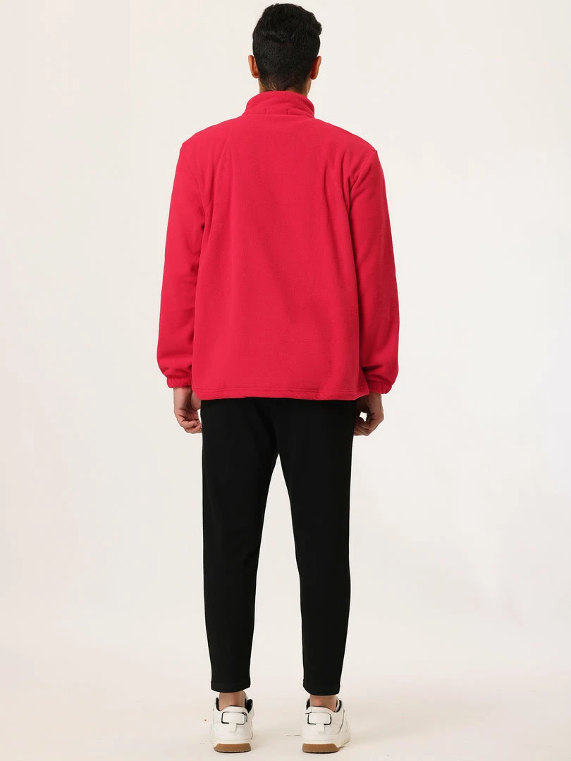 Allegra K Men's Full-Zip Fleece Jacket Long Sleeves Soft Stand Collar Winter Outdoor Coat With Pockets 37 Allegra K Men's Full-Zip Fleece Jacket Long Sleeves Soft Stand Collar Winter Outdoor Coat With Pockets