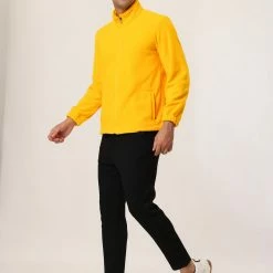 Allegra K Men's Full-Zip Fleece Jacket Long Sleeves Soft Stand Collar Winter Outdoor Coat With Pockets 51 Allegra K Men's Full-Zip Fleece Jacket Long Sleeves Soft Stand Collar Winter Outdoor Coat With Pockets