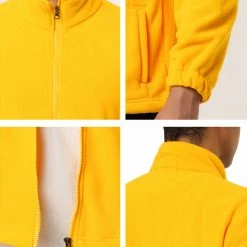 Allegra K Men's Full-Zip Fleece Jacket Long Sleeves Soft Stand Collar Winter Outdoor Coat With Pockets 53 Allegra K Men's Full-Zip Fleece Jacket Long Sleeves Soft Stand Collar Winter Outdoor Coat With Pockets