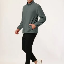 Allegra K Men's Full-Zip Fleece Jacket Long Sleeves Soft Stand Collar Winter Outdoor Coat With Pockets 66 Allegra K Men's Full-Zip Fleece Jacket Long Sleeves Soft Stand Collar Winter Outdoor Coat With Pockets