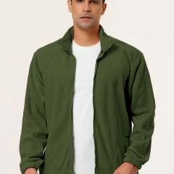 Allegra K Men's Full-Zip Fleece Jacket Long Sleeves Soft Stand Collar Winter Outdoor Coat With Pockets 55 Allegra K Men's Full-Zip Fleece Jacket Long Sleeves Soft Stand Collar Winter Outdoor Coat With Pockets