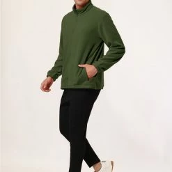 Allegra K Men's Full-Zip Fleece Jacket Long Sleeves Soft Stand Collar Winter Outdoor Coat With Pockets 56 Allegra K Men's Full-Zip Fleece Jacket Long Sleeves Soft Stand Collar Winter Outdoor Coat With Pockets