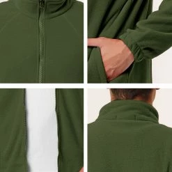 Allegra K Men's Full-Zip Fleece Jacket Long Sleeves Soft Stand Collar Winter Outdoor Coat With Pockets 58 Allegra K Men's Full-Zip Fleece Jacket Long Sleeves Soft Stand Collar Winter Outdoor Coat With Pockets