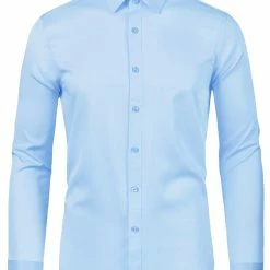 Allegra K Men's Solid Long Sleeve Shirts Button Down Point Collar Slim Fit Dress Shirts