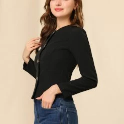 Allegra K Women's Casual Fall Button Front Elegant Work Office Blazer Jacket 35 Allegra K Women's Casual Fall Button Front Elegant Work Office Blazer Jacket