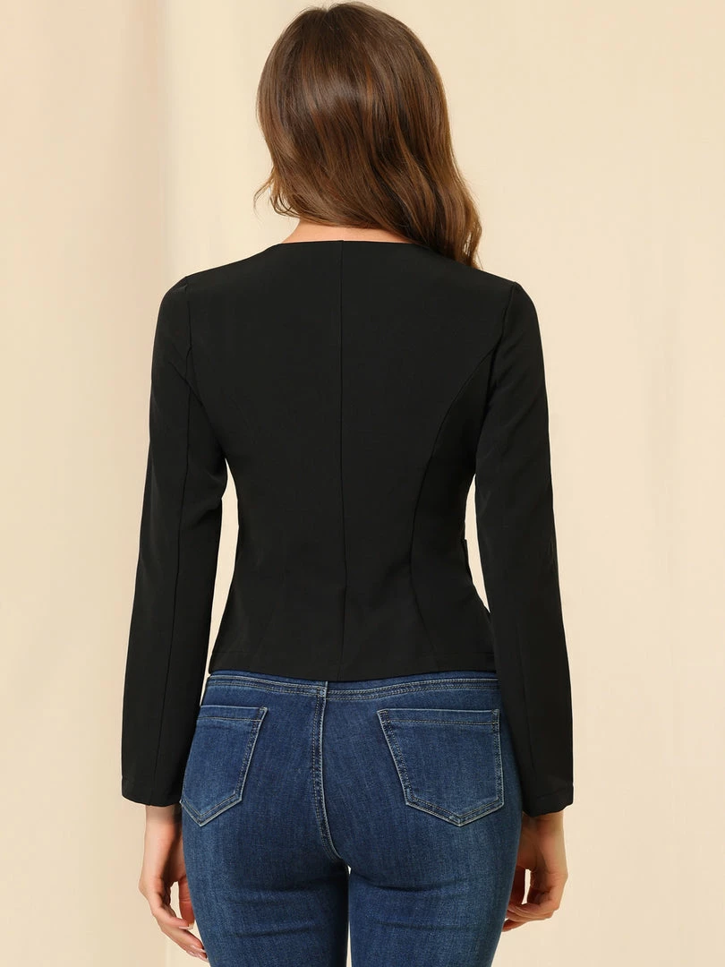 Allegra K Women's Casual Fall Button Front Elegant Work Office Blazer Jacket 19 Allegra K Women's Casual Fall Button Front Elegant Work Office Blazer Jacket