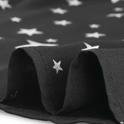 Allegra K Women's Contrast Peter Pan Collar Metallic Stars Babydoll Button Decor Long Sleeve Dress