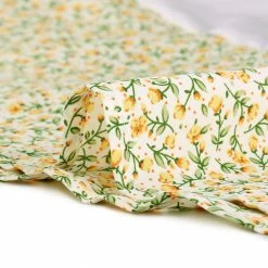 Allegra K Women's Ruched Front Puff Long Sleeve Floral Tiered Dress