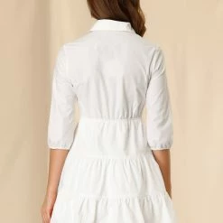 Allegra K Women's Elegant Work Office 3/4 Sleeve Tiered Dress 14 Allegra K Women's Elegant Work Office 3/4 Sleeve Tiered Dress