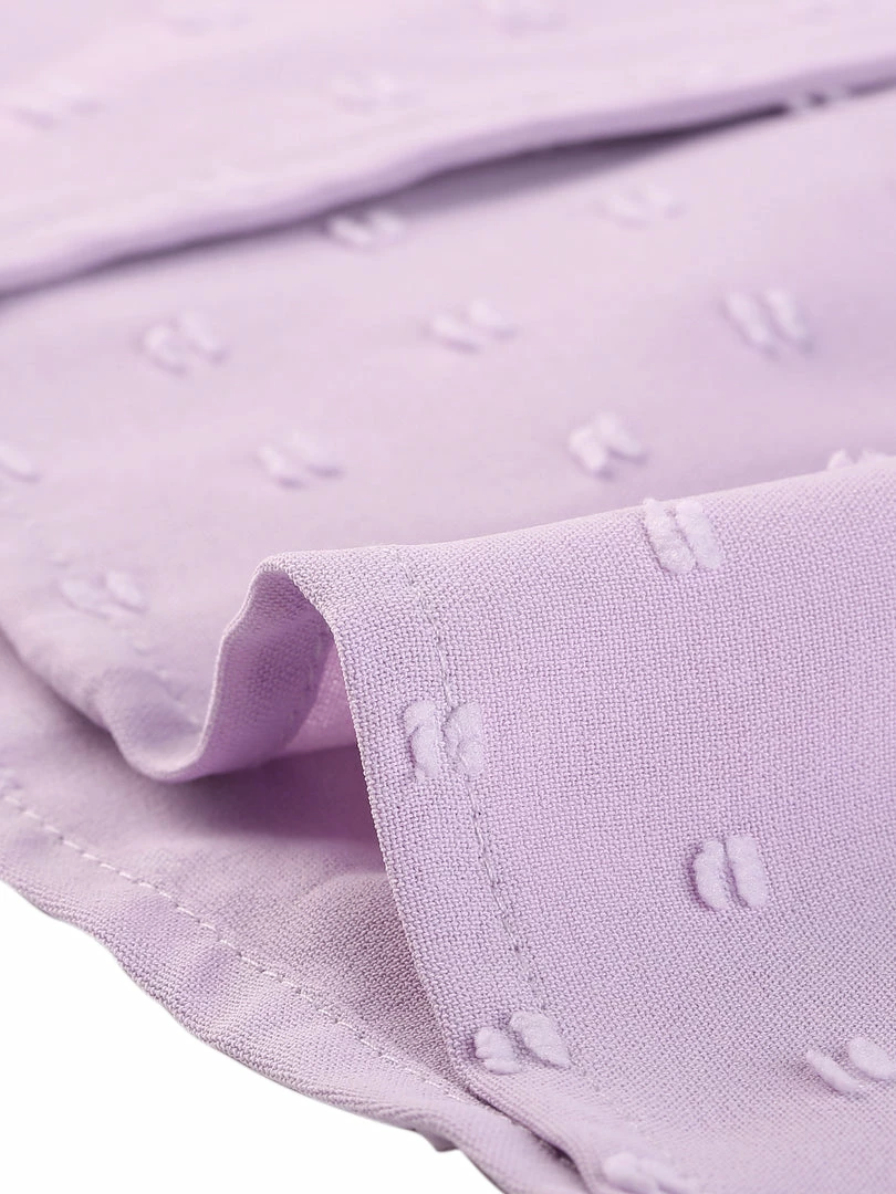 Allegra K Women's Swiss Dots Puff Sleeve Button Front Ruffled Collared Shirt 9 Allegra K Women's Swiss Dots Puff Sleeve Button Front Ruffled Collared Shirt