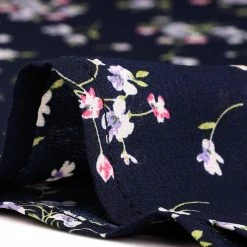 Allegra K Women's Floral Ruffle Trim Doll Collar Smocked Waist A-line Dress 15 Allegra K Women's Floral Ruffle Trim Doll Collar Smocked Waist A-line Dress