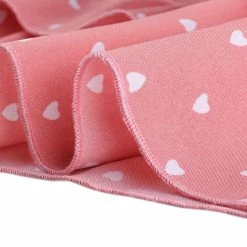 Allegra K Women's V Neck Heart Print Dresses Smocked Waist Ruffle Hem Long Sleeve Dress