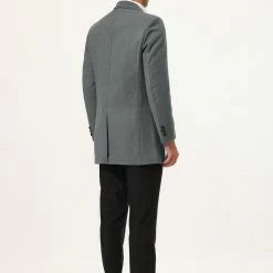 Allegra K Coats & Outerwear Men's Winter Coat Notch Lapel Single Breasted Two Button Long Outwear Jacket Overcoat