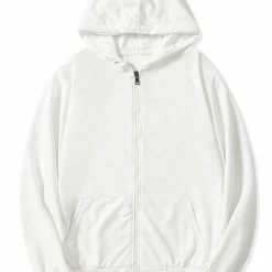 Allegra K Men's Hoodie Sweatshirt Full Zip Long Sleeves Lightweight Solid Sports Hooded Jacket