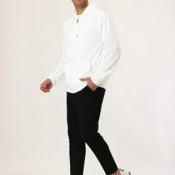 Allegra K Men's Hoodie Sweatshirt Full Zip Long Sleeves Lightweight Solid Sports Hooded Jacket