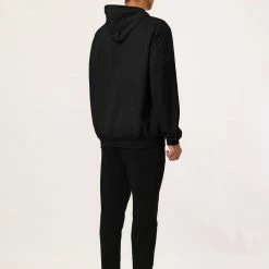 Allegra K Men's Hoodie Sweatshirt Full Zip Long Sleeves Lightweight Solid Sports Hooded Jacket