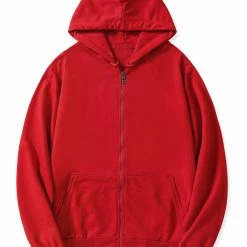 Allegra K Men's Hoodie Sweatshirt Full Zip Long Sleeves Lightweight Solid Sports Hooded Jacket