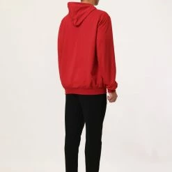 Allegra K Men's Hoodie Sweatshirt Full Zip Long Sleeves Lightweight Solid Sports Hooded Jacket