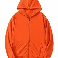 Allegra K Men's Hoodie Sweatshirt Full Zip Long Sleeves Lightweight Solid Sports Hooded Jacket