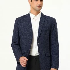 Allegra K Men's Business Blazer Single Breasted Two Buttons Formal Suit Sports Coat