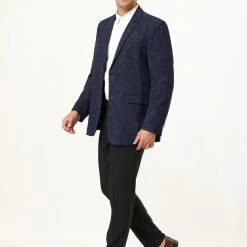 Allegra K Men's Business Blazer Single Breasted Two Buttons Formal Suit Sports Coat