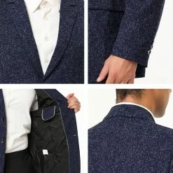 Allegra K Men's Business Blazer Single Breasted Two Buttons Formal Suit Sports Coat