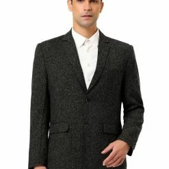 Allegra K Men's Business Blazer Single Breasted Two Buttons Formal Suit Sports Coat